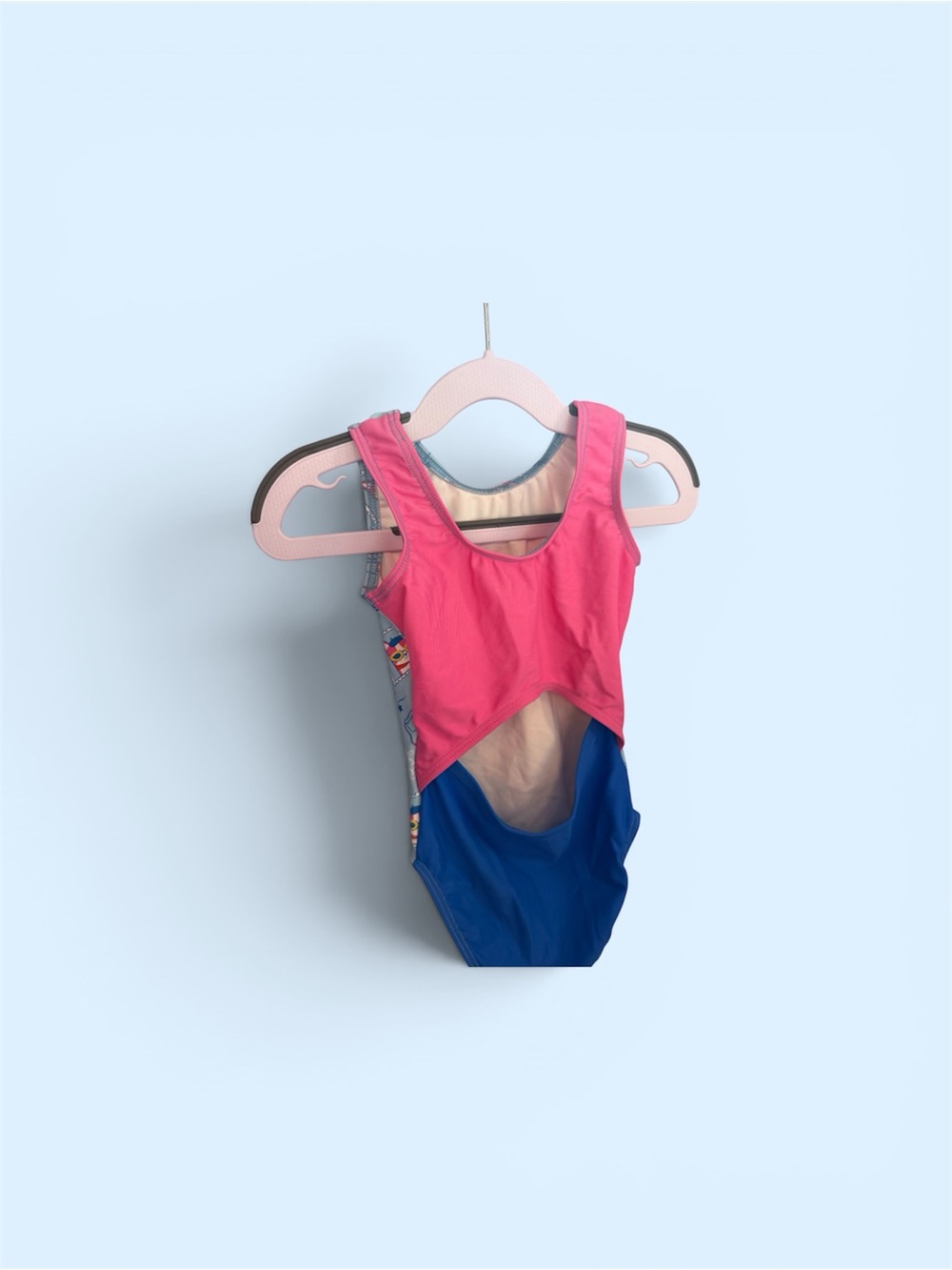 Girls Blue Eiffel Tower & Fox Print Gymnastics Leotard - Picture 2 of 2